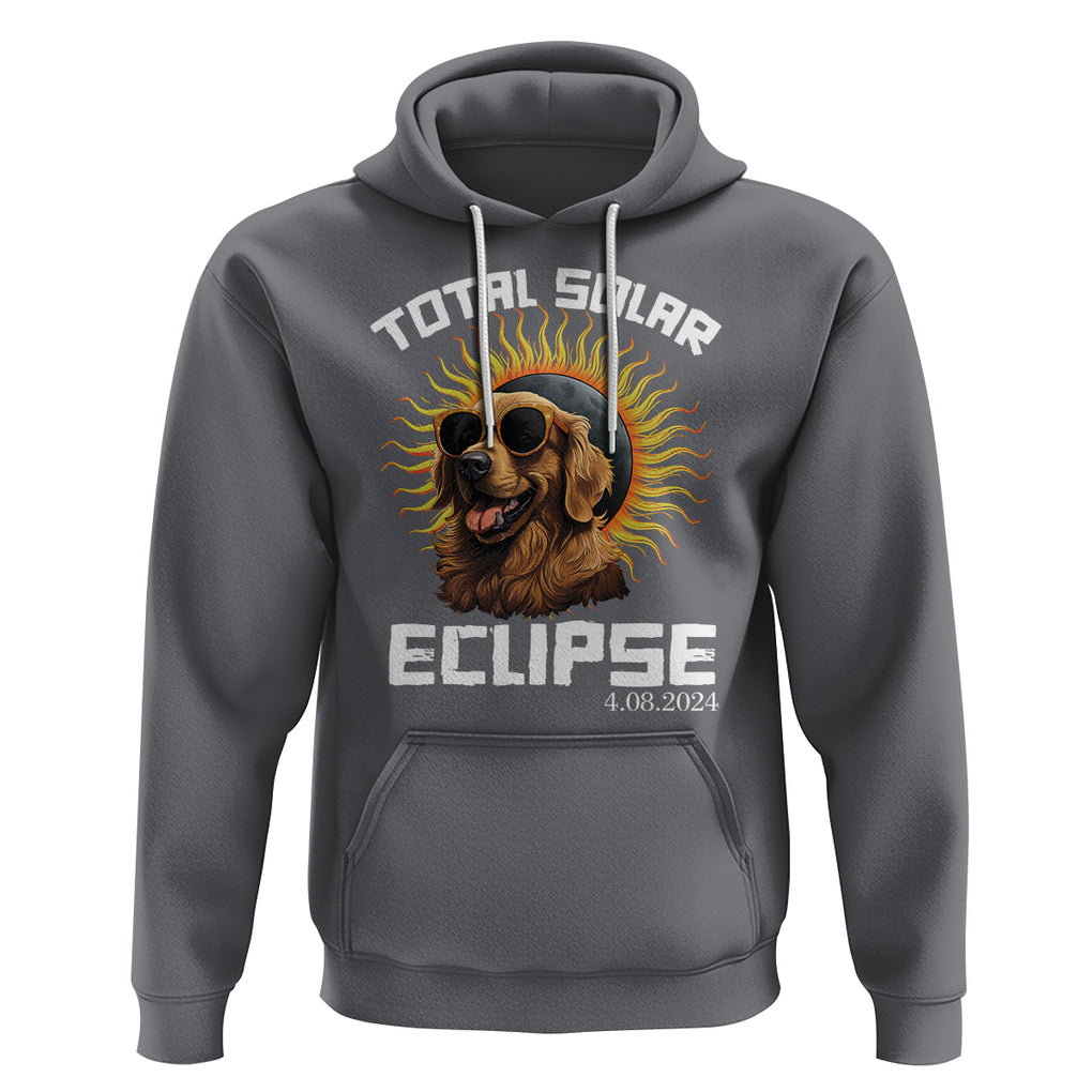 Total Solar Eclipse Hoodie Golden Retriever April 8 2024 TS02 Charcoal Printyourwear