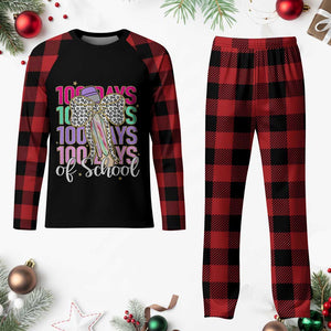 Retro Coquette 100 Days Of School Plaid Pajama Set for Schoolgirls Teacher TS02 Buffalo Plaid Print Your Wear