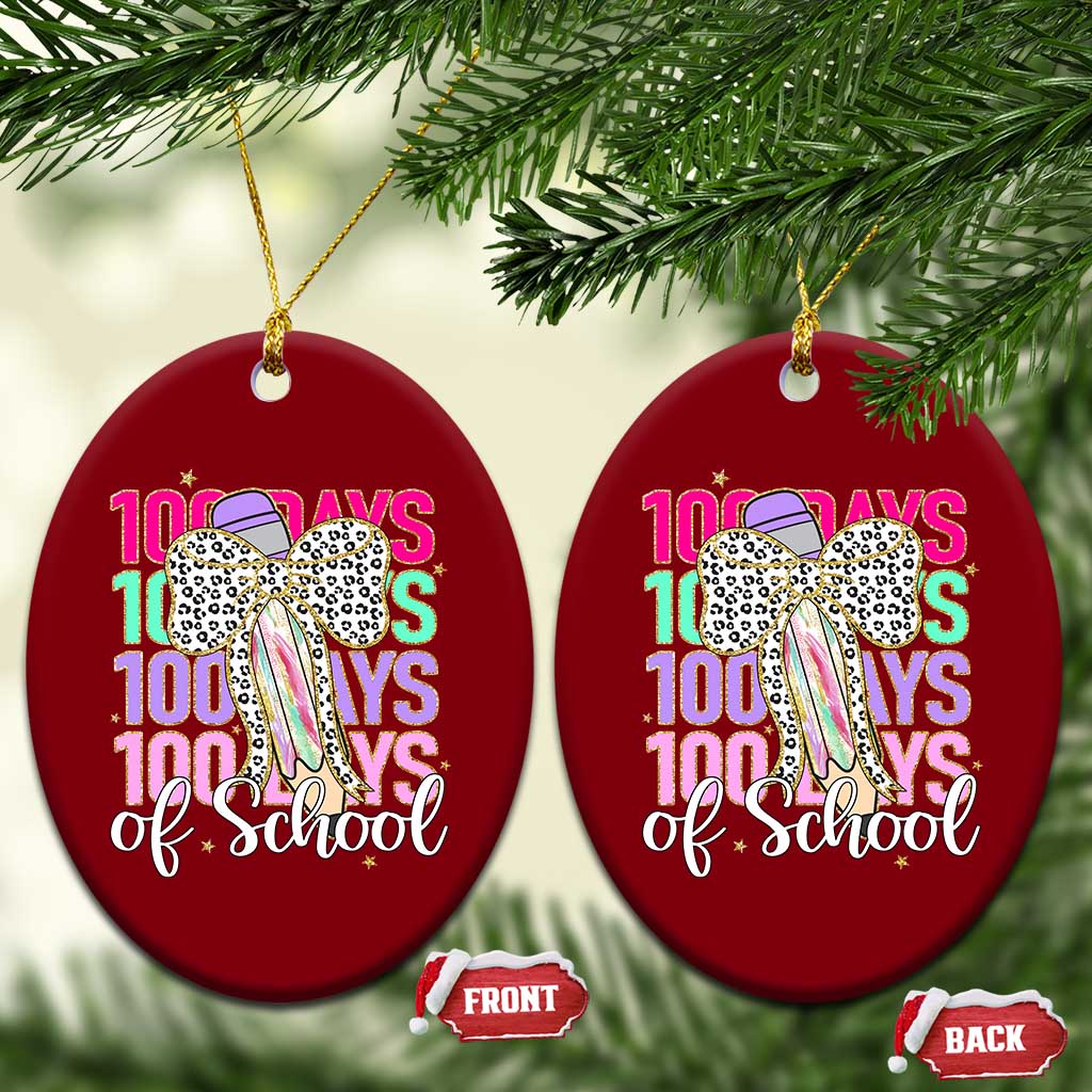 Retro Coquette 100 Days Of School Ceramic Ornament for Schoolgirls Teacher TS02 Print Your Wear