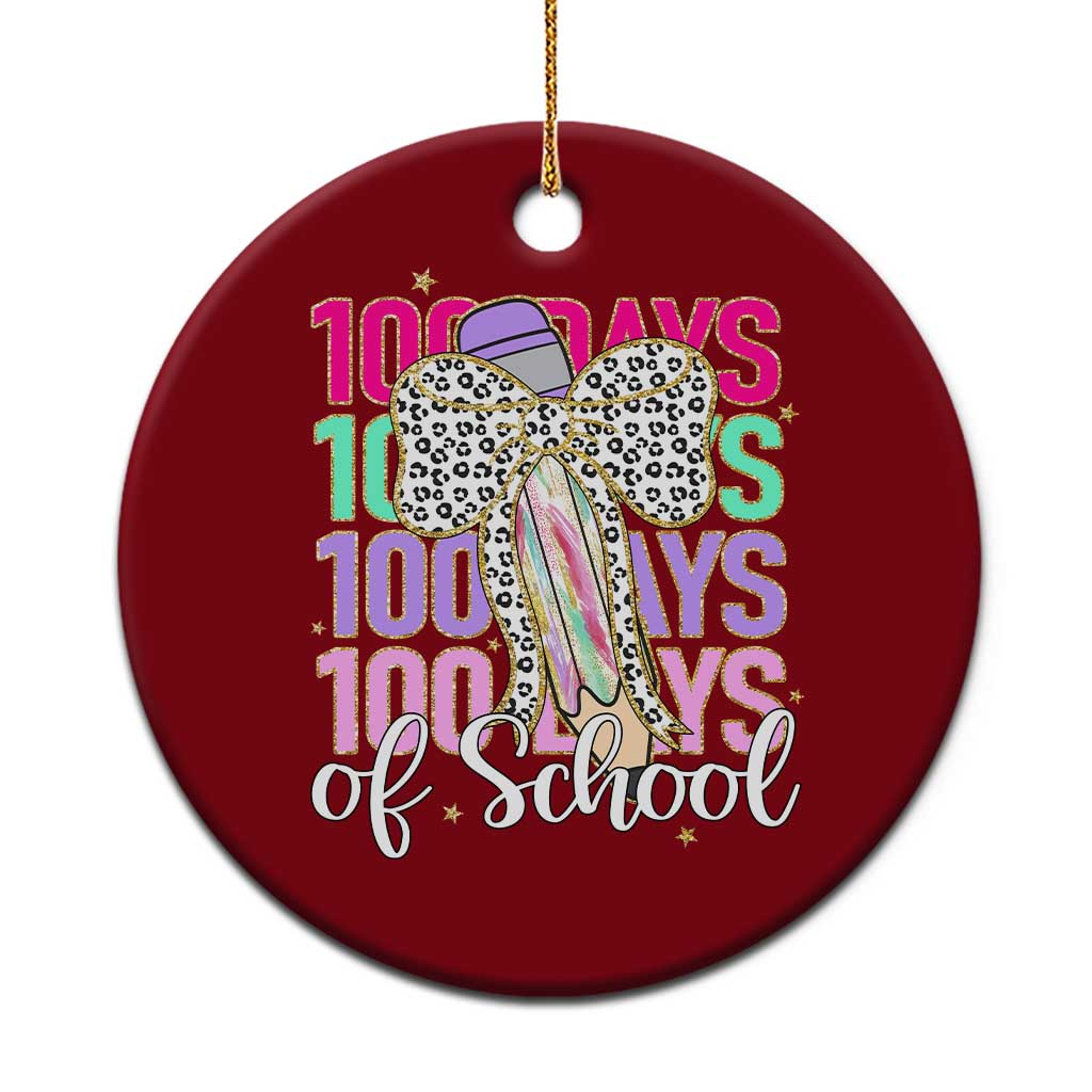 Retro Coquette 100 Days Of School Ceramic Ornament for Schoolgirls Teacher TS02 1pc Red Print Your Wear