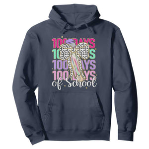 Retro Coquette 100 Days Of School Hoodie for Schoolgirls Teacher TS02 Navy Print Your Wear