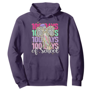 Retro Coquette 100 Days Of School Hoodie for Schoolgirls Teacher TS02 Purple Print Your Wear