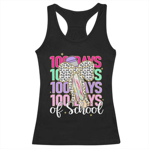 Retro Coquette 100 Days Of School Racerback Tank Top for Schoolgirls Teacher TS02 Black Print Your Wear