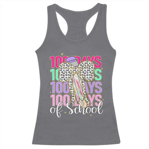 Retro Coquette 100 Days Of School Racerback Tank Top for Schoolgirls Teacher TS02 Charcoal Print Your Wear