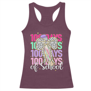 Retro Coquette 100 Days Of School Racerback Tank Top for Schoolgirls Teacher TS02 Maroon Print Your Wear