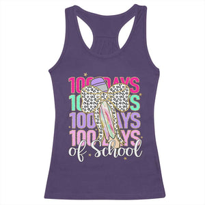 Retro Coquette 100 Days Of School Racerback Tank Top for Schoolgirls Teacher TS02 Purple Print Your Wear