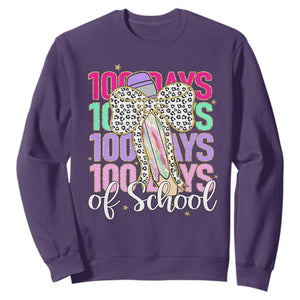 Retro Coquette 100 Days Of School Sweatshirt for Schoolgirls Teacher TS02 Purple Print Your Wear