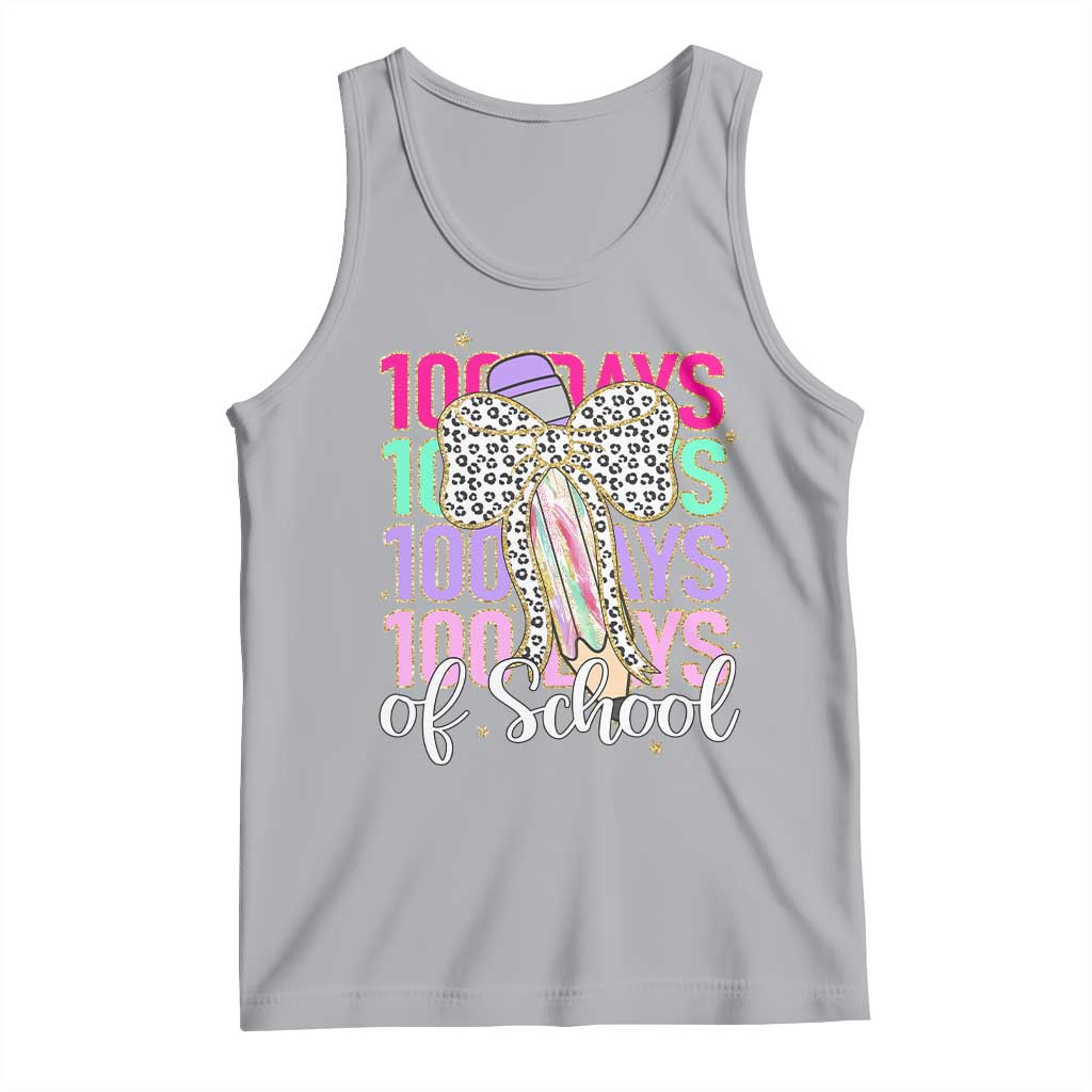 Retro Coquette 100 Days Of School Tank Top for Schoolgirls Teacher TS02 Athletic Heather Print Your Wear