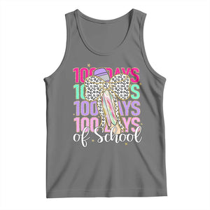 Retro Coquette 100 Days Of School Tank Top for Schoolgirls Teacher TS02 Black Heather Print Your Wear