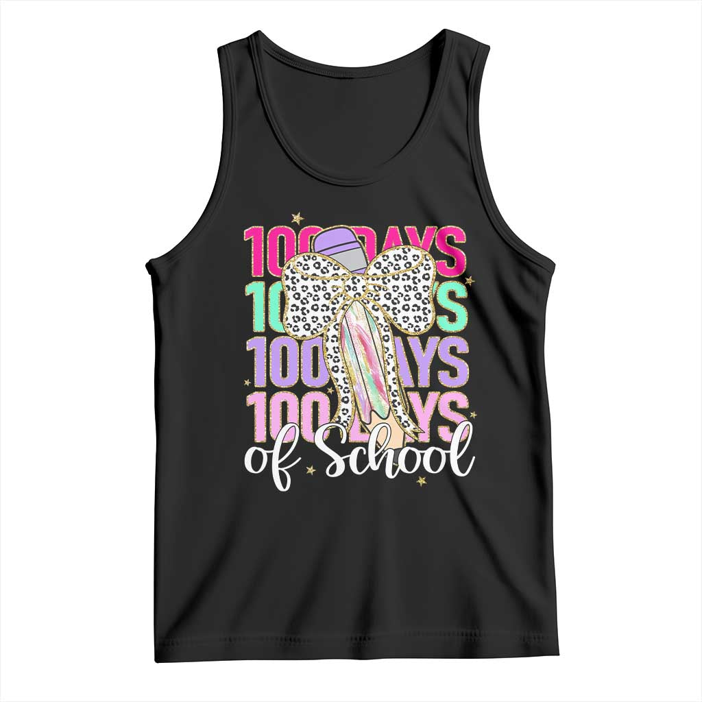Retro Coquette 100 Days Of School Tank Top for Schoolgirls Teacher TS02 Black Print Your Wear