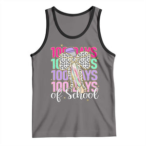 Retro Coquette 100 Days Of School Tank Top for Schoolgirls Teacher TS02 Deep Heather Black Print Your Wear