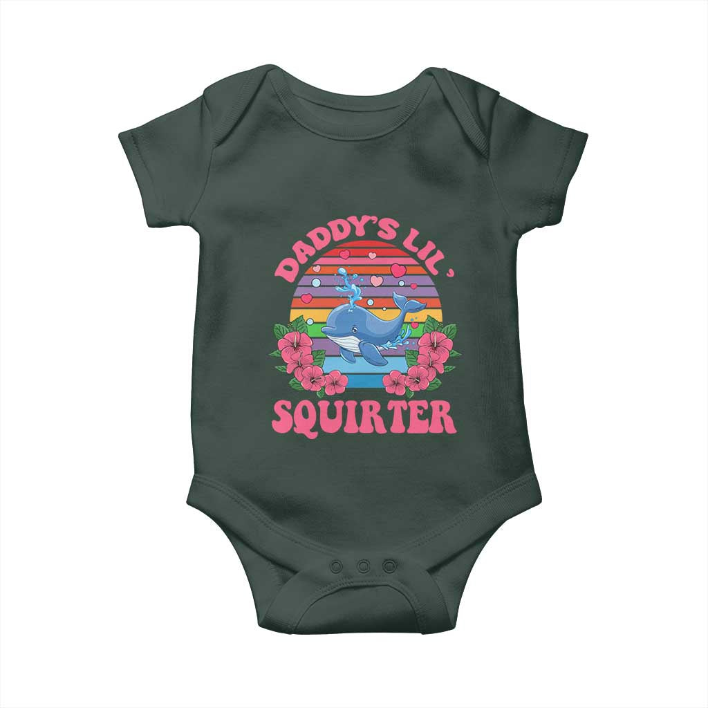 Funny Daddy's Lil Squirter Baby Onesie Cute Whale Inappropriate Embarrassing Adult Joke TS02 Print Your Wear