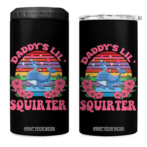 Funny Daddy's Lil Squirter 4 in 1 Can Cooler Tumbler Cute Whale Inappropriate Embarrassing Adult Joke TS02 One Size: 16 oz Black Print Your Wear
