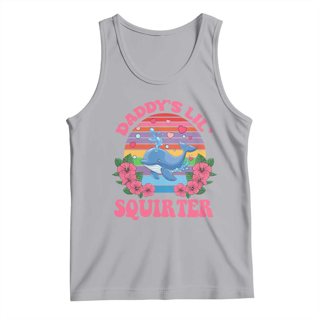 Funny Daddy's Lil Squirter Tank Top Cute Whale Inappropriate Embarrassing Adult Joke TS02 Athletic Heather Print Your Wear