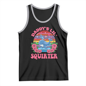Funny Daddy's Lil Squirter Tank Top Cute Whale Inappropriate Embarrassing Adult Joke TS02 Black Athletic Heather Print Your Wear