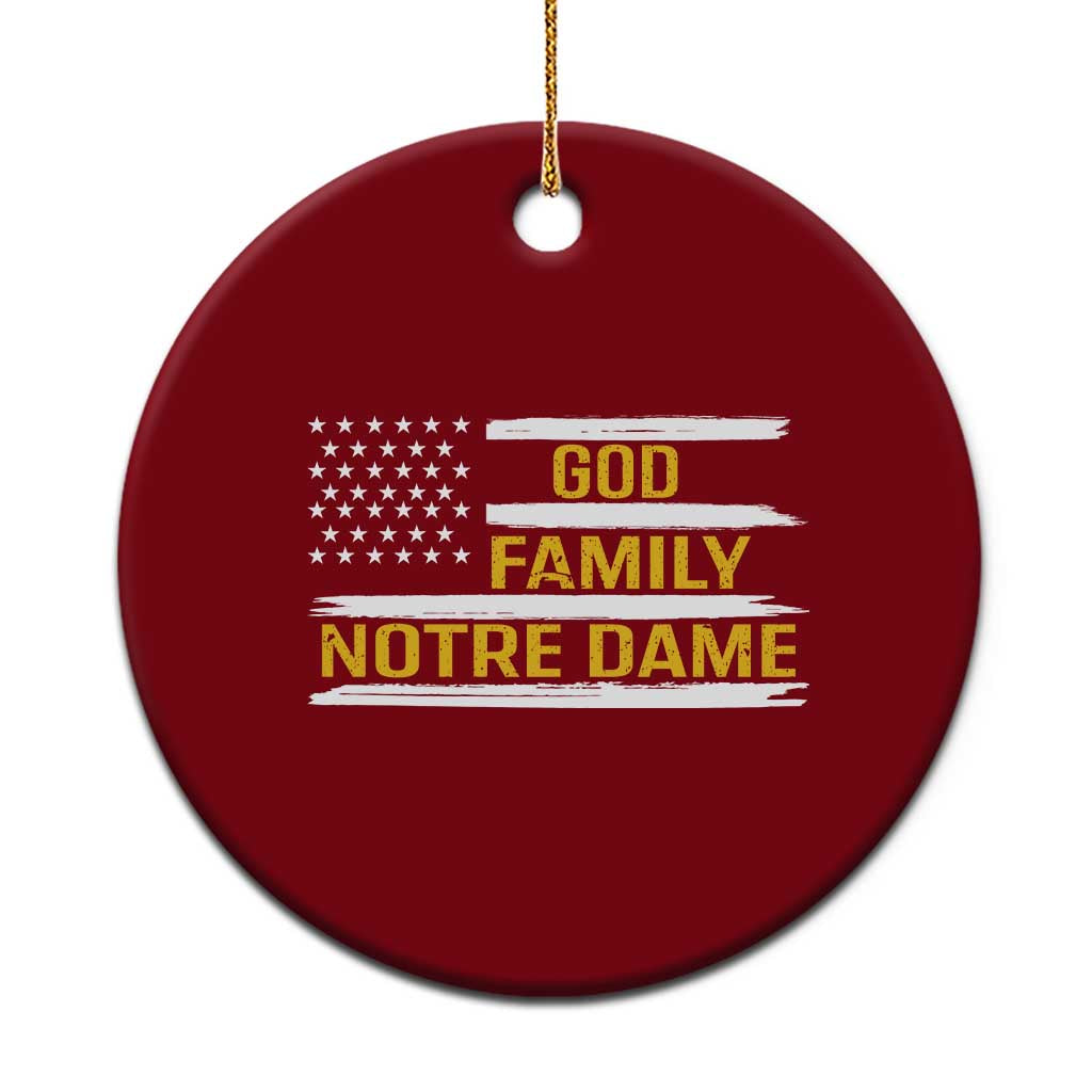 God Family Notre Dame Ceramic Ornament Indiana Fighting Irish Patriotic American Flag TS02 1pc Red Print Your Wear