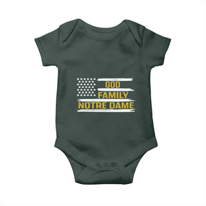 God Family Notre Dame Baby Onesie Indiana Fighting Irish Shamrock American Flag TS02 Print Your Wear