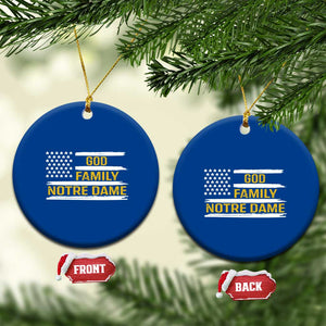 God Family Notre Dame Ceramic Ornament Indiana Fighting Irish Shamrock American Flag TS02 1pc Blue Print Your Wear
