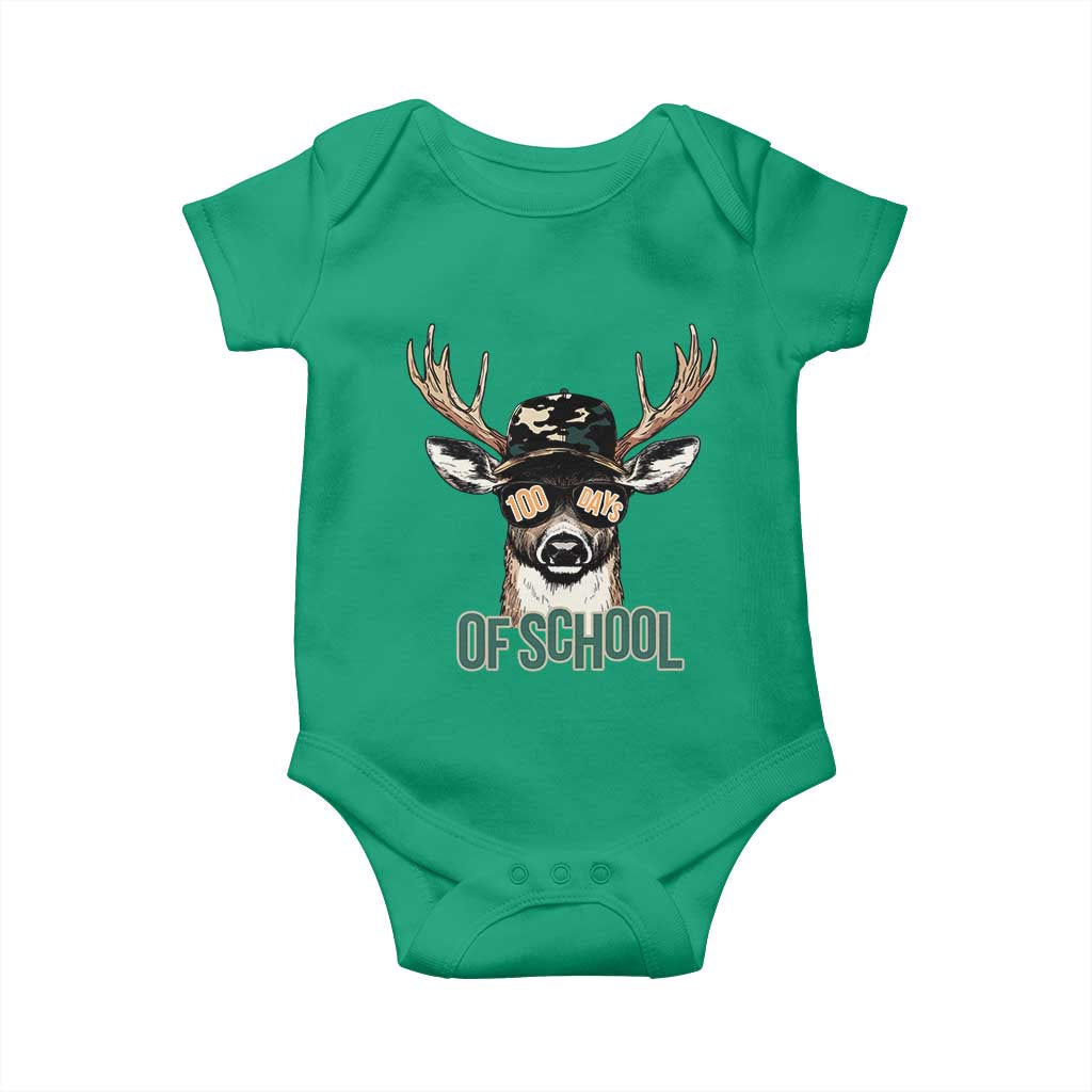 Bucked' 100 Days Of School Baby Onesie Deer Student Boy Girls 100th Day TS02 Irish Green Print Your Wear