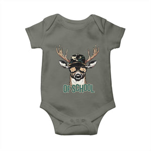 Bucked' 100 Days Of School Baby Onesie Deer Student Boy Girls 100th Day TS02 Military Green Print Your Wear