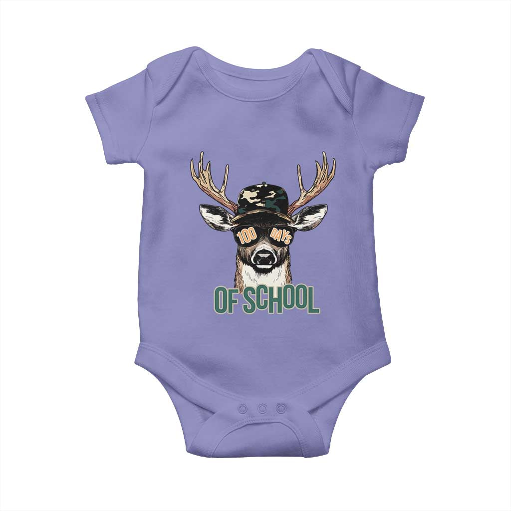 Bucked' 100 Days Of School Baby Onesie Deer Student Boy Girls 100th Day TS02 Violet Print Your Wear
