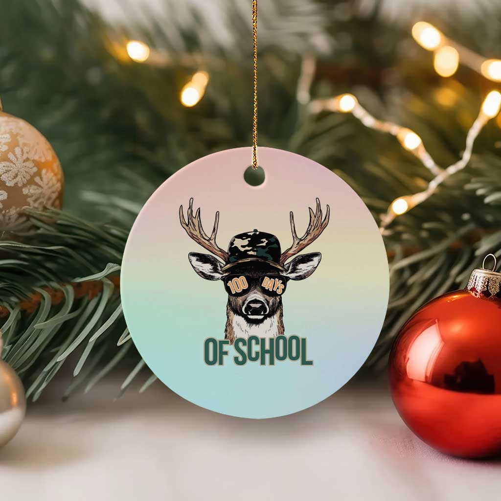 Bucked' 100 Days Of School Ceramic Ornament Deer Student Boy Girls 100th Day TS02 1pc Pastel Print Your Wear
