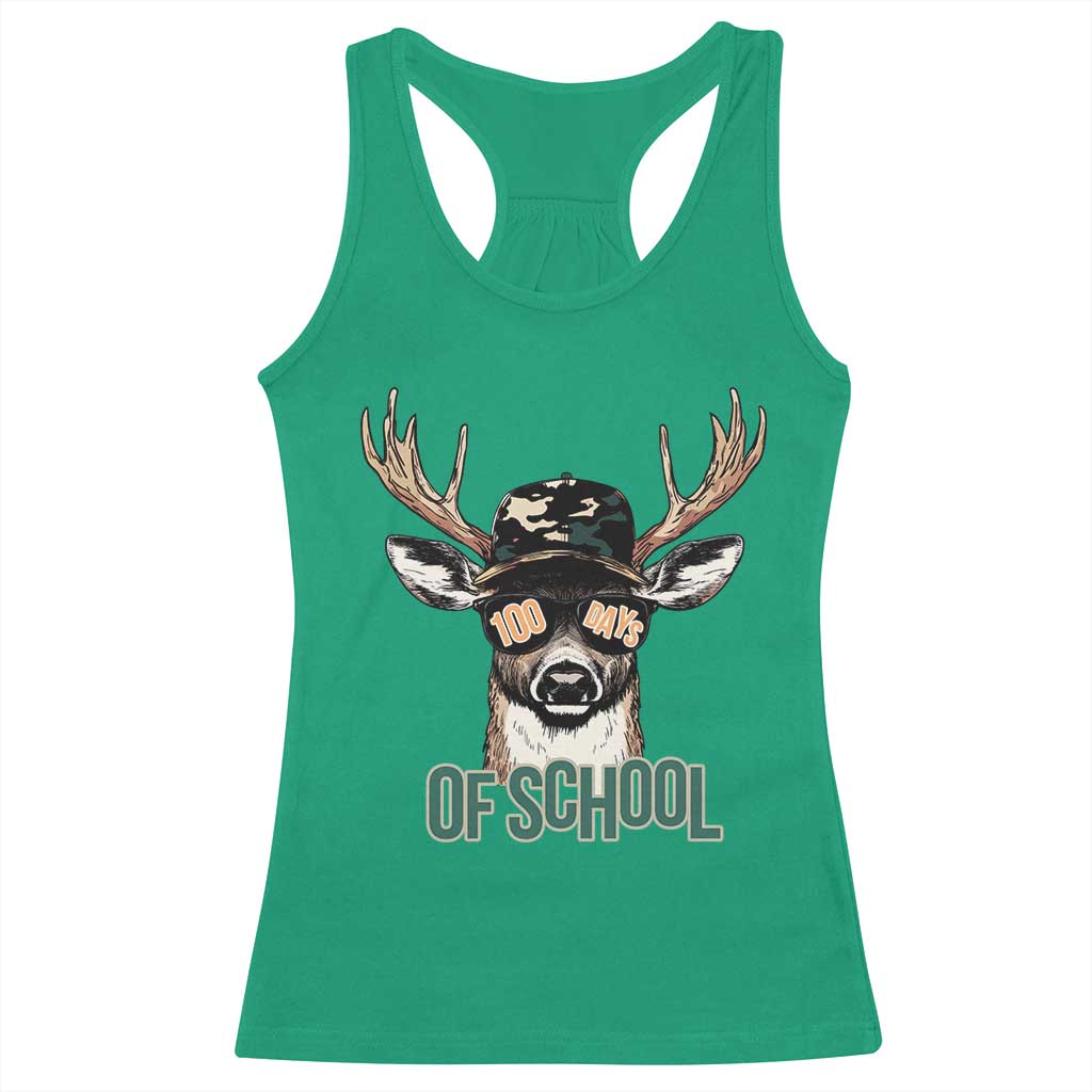 Bucked' 100 Days Of School Racerback Tank Top Deer Student Boy Girls 100th Day TS02 Irish Green Print Your Wear