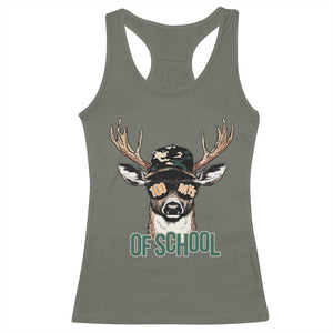 Bucked' 100 Days Of School Racerback Tank Top Deer Student Boy Girls 100th Day TS02 Military Green Print Your Wear