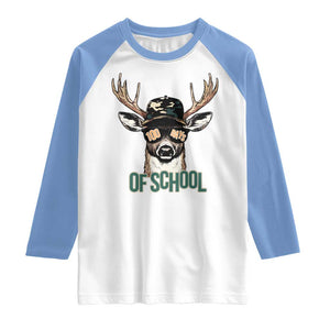 Bucked' 100 Days Of School Raglan Shirt Deer Student Boy Girls 100th Day TS02 White Carolina Blue Print Your Wear