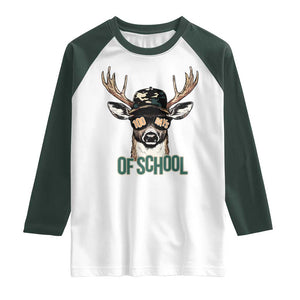 Bucked' 100 Days Of School Raglan Shirt Deer Student Boy Girls 100th Day TS02 White Dark Forest Green Print Your Wear