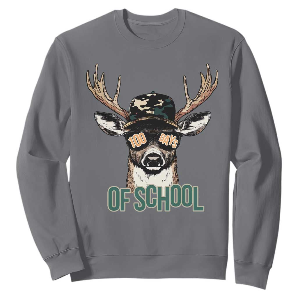 Bucked' 100 Days Of School Sweatshirt Deer Student Boy Girls 100th Day TS02 Charcoal Print Your Wear