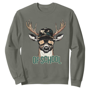 Bucked' 100 Days Of School Sweatshirt Deer Student Boy Girls 100th Day TS02 Military Green Print Your Wear
