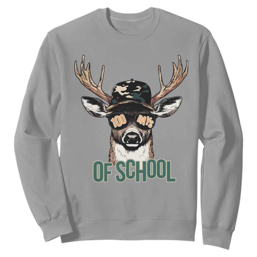 Bucked' 100 Days Of School Sweatshirt Deer Student Boy Girls 100th Day TS02 Sport Gray Print Your Wear