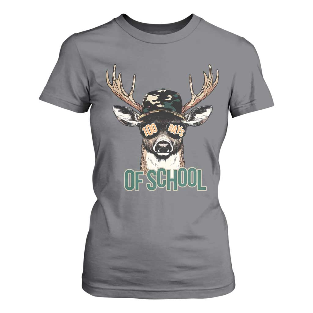 Bucked' 100 Days Of School T Shirt For Women Deer Student Boy Girls 100th Day TS02 Charcoal Print Your Wear