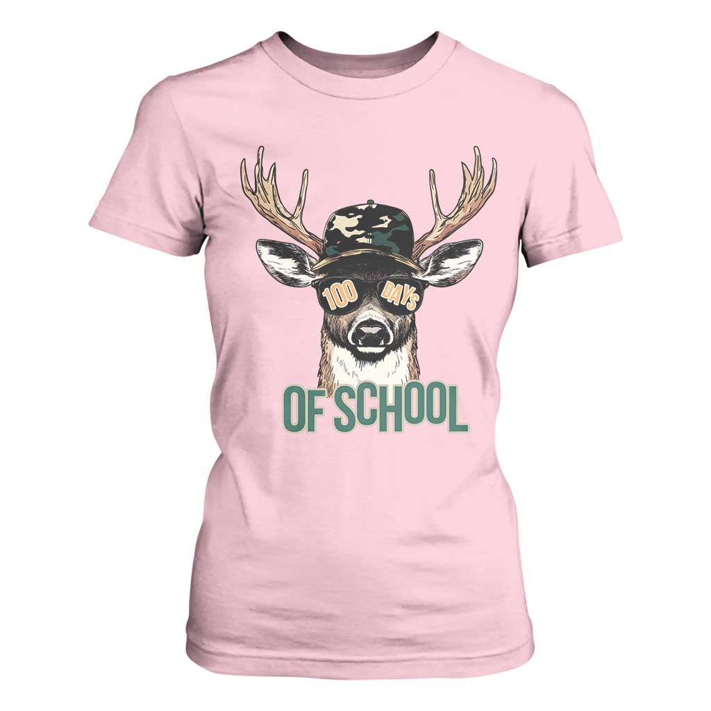 Bucked' 100 Days Of School T Shirt For Women Deer Student Boy Girls 100th Day TS02 Light Pink Print Your Wear