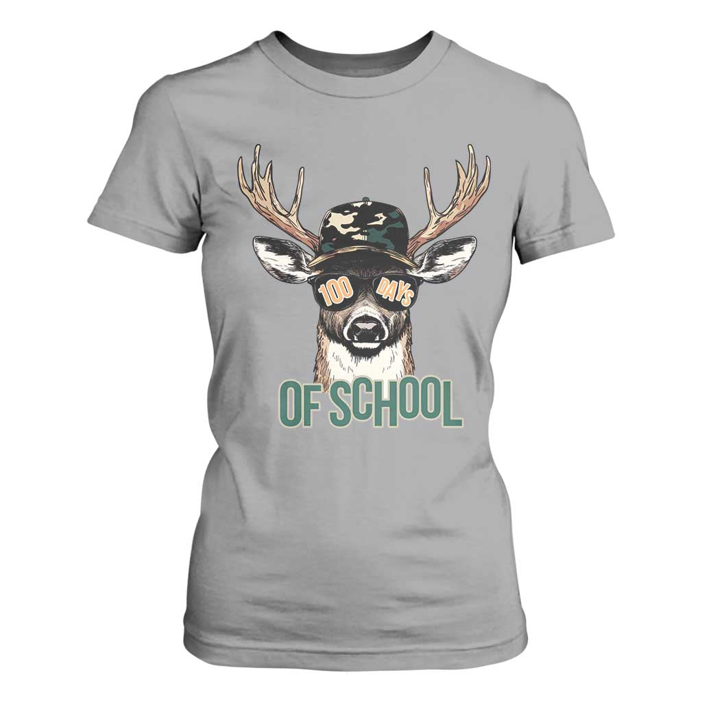 Bucked' 100 Days Of School T Shirt For Women Deer Student Boy Girls 100th Day TS02 Sport Gray Print Your Wear