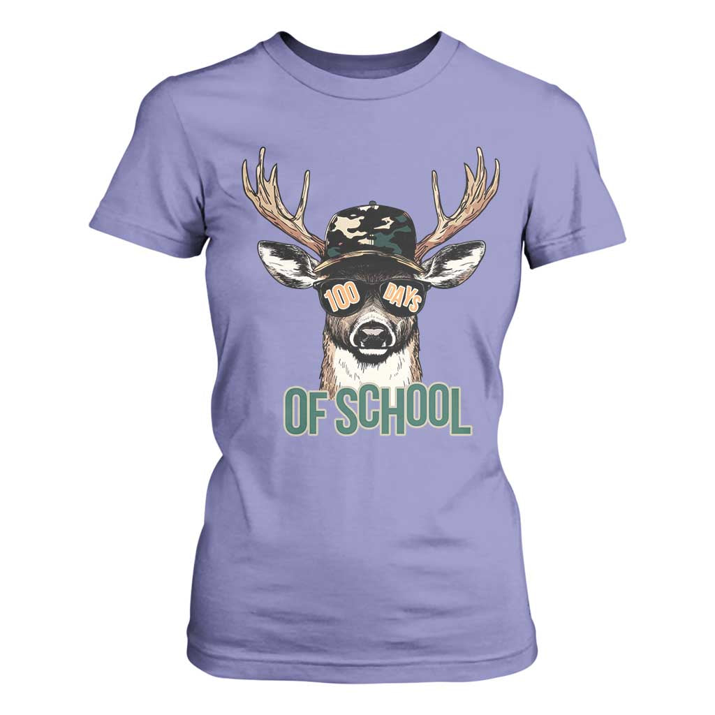 Bucked' 100 Days Of School T Shirt For Women Deer Student Boy Girls 100th Day TS02 Violet Print Your Wear