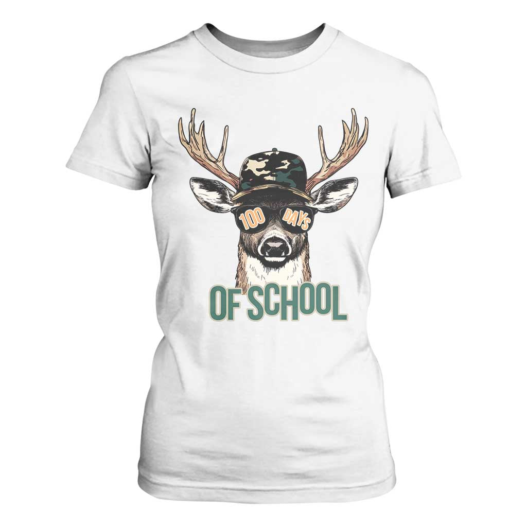 Bucked' 100 Days Of School T Shirt For Women Deer Student Boy Girls 100th Day TS02 White Print Your Wear