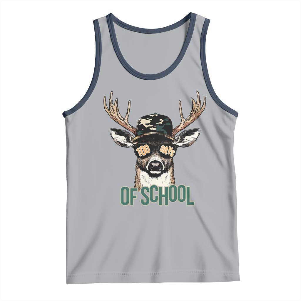 Bucked' 100 Days Of School Tank Top Deer Student Boy Girls 100th Day TS02 Athletic Heather Navy Print Your Wear