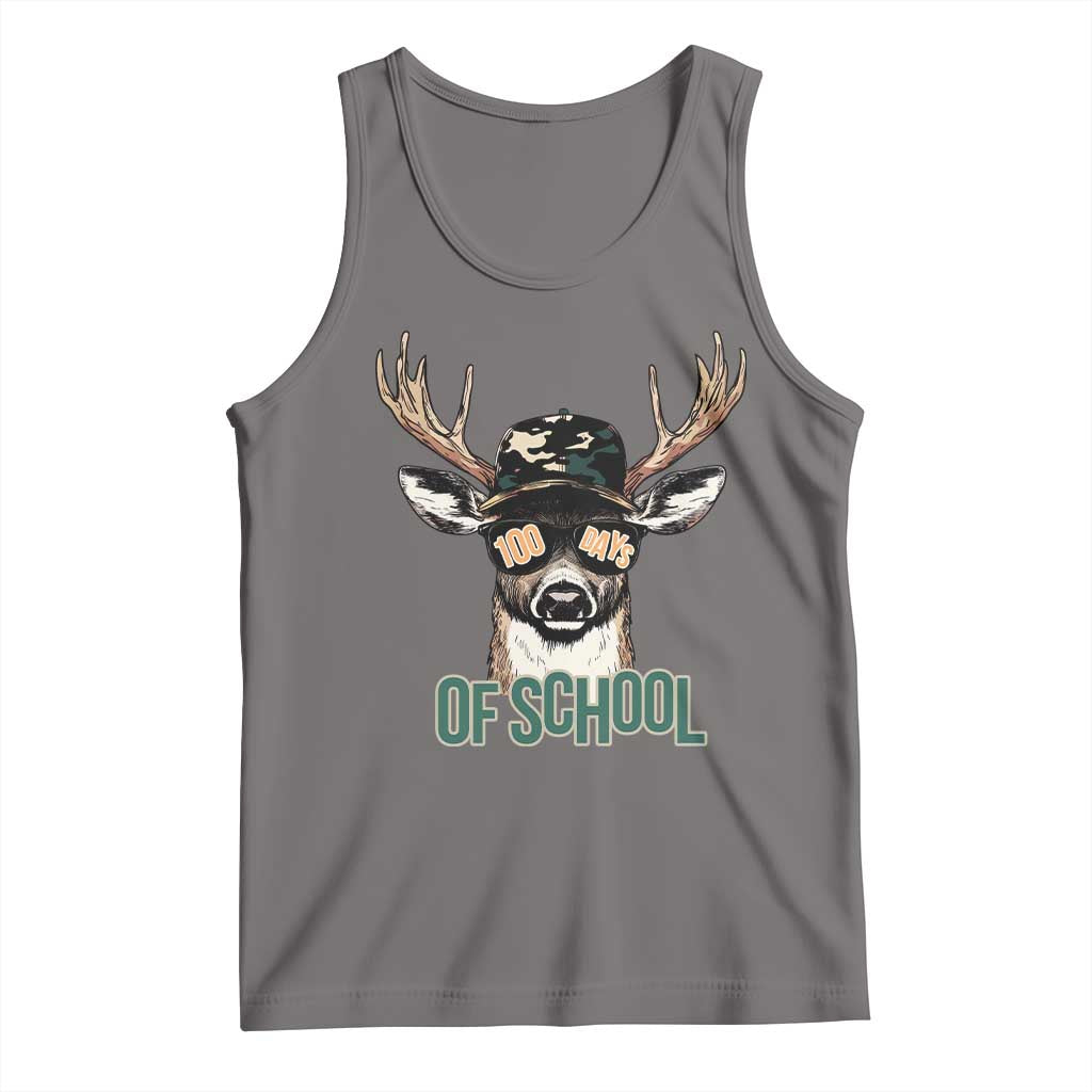 Bucked' 100 Days Of School Tank Top Deer Student Boy Girls 100th Day TS02 Deep Heather Print Your Wear