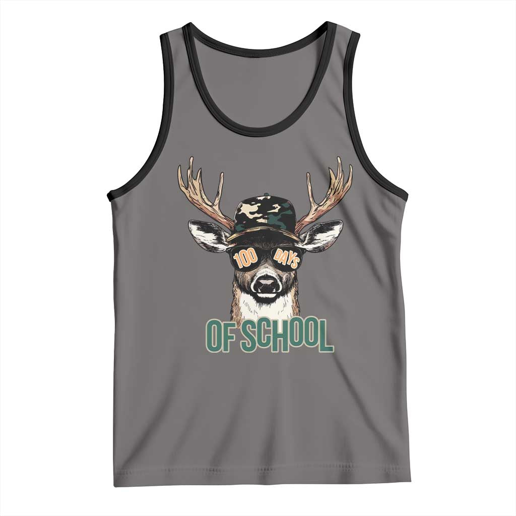 Bucked' 100 Days Of School Tank Top Deer Student Boy Girls 100th Day TS02 Deep Heather Black Print Your Wear