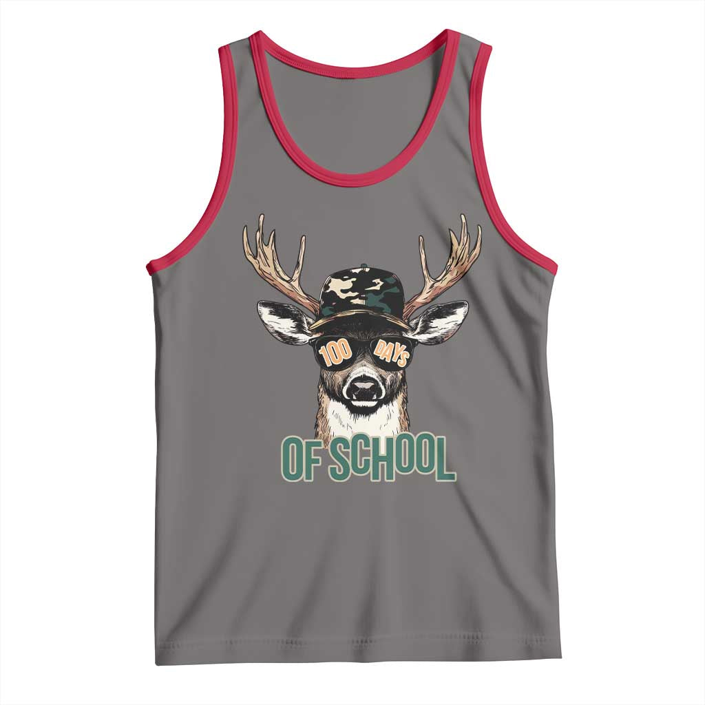 Bucked' 100 Days Of School Tank Top Deer Student Boy Girls 100th Day TS02 Deep Heather Red Print Your Wear
