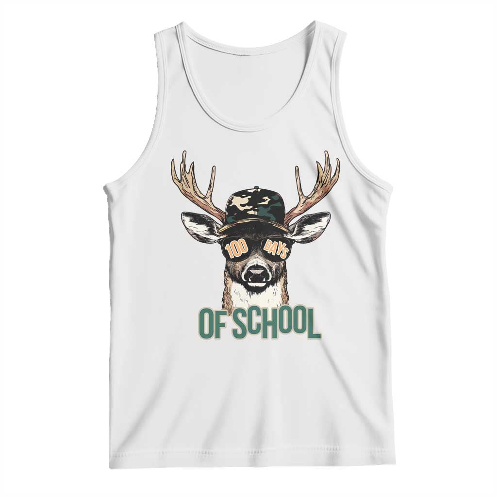 Bucked' 100 Days Of School Tank Top Deer Student Boy Girls 100th Day TS02 White Print Your Wear