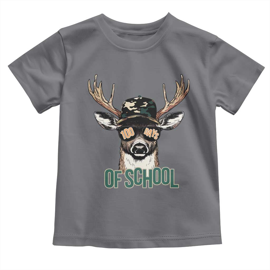 Bucked' 100 Days Of School Toddler T Shirt Deer Student Boy Girls 100th Day TS02 Charcoal Print Your Wear