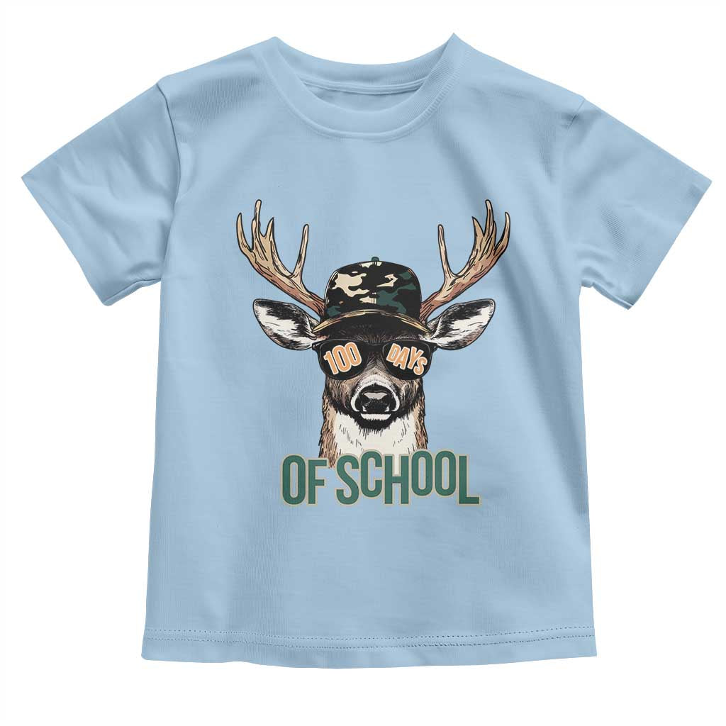 Bucked' 100 Days Of School Toddler T Shirt Deer Student Boy Girls 100th Day TS02 Light Blue Print Your Wear
