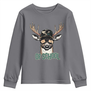 Bucked' 100 Days Of School Youth Sweatshirt Deer Student Boy Girls 100th Day TS02 Charcoal Print Your Wear