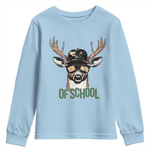 Bucked' 100 Days Of School Youth Sweatshirt Deer Student Boy Girls 100th Day TS02 Light Blue Print Your Wear