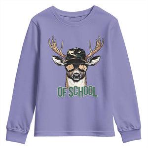 Bucked' 100 Days Of School Youth Sweatshirt Deer Student Boy Girls 100th Day TS02 Violet Print Your Wear