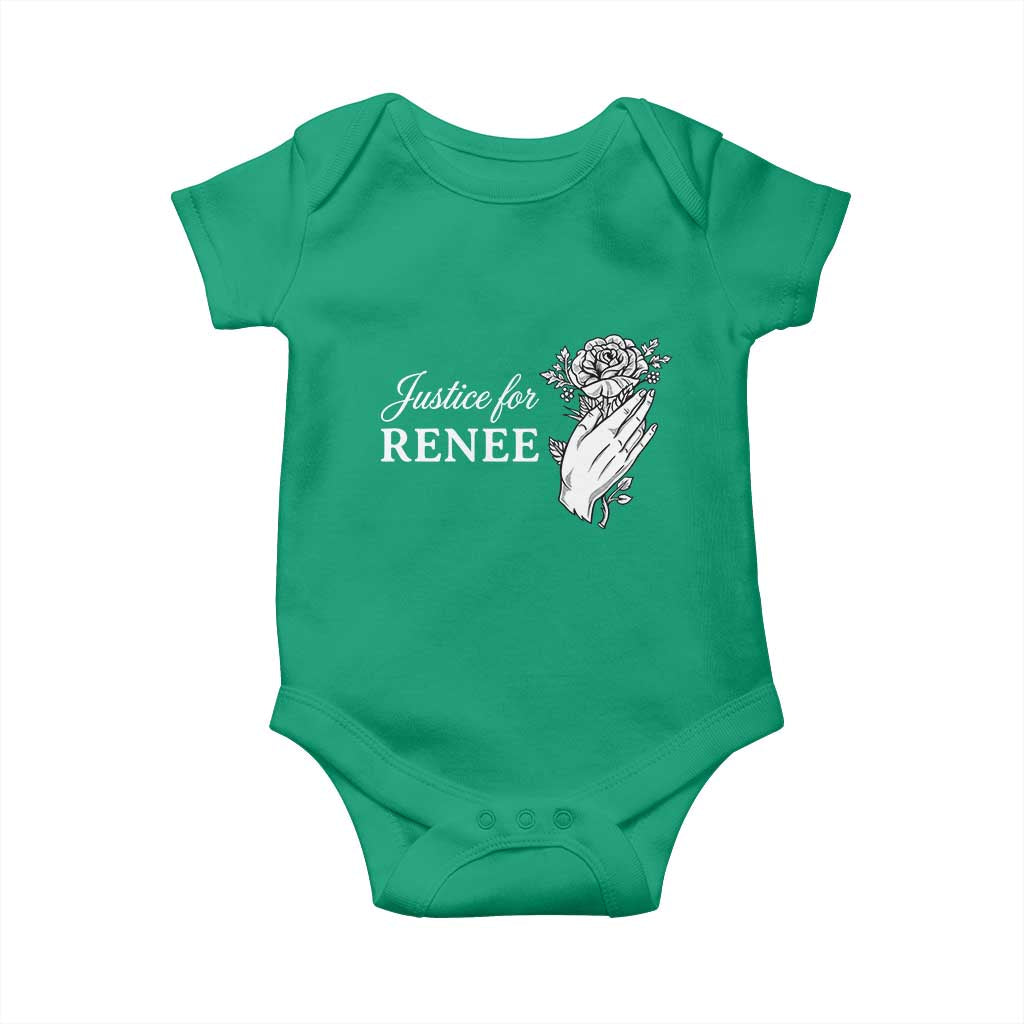 Justice for Renee Baby Onesie Floral Rose Memorial Minneapolis Jane 8 2026 Tribute TS02 Irish Green Print Your Wear
