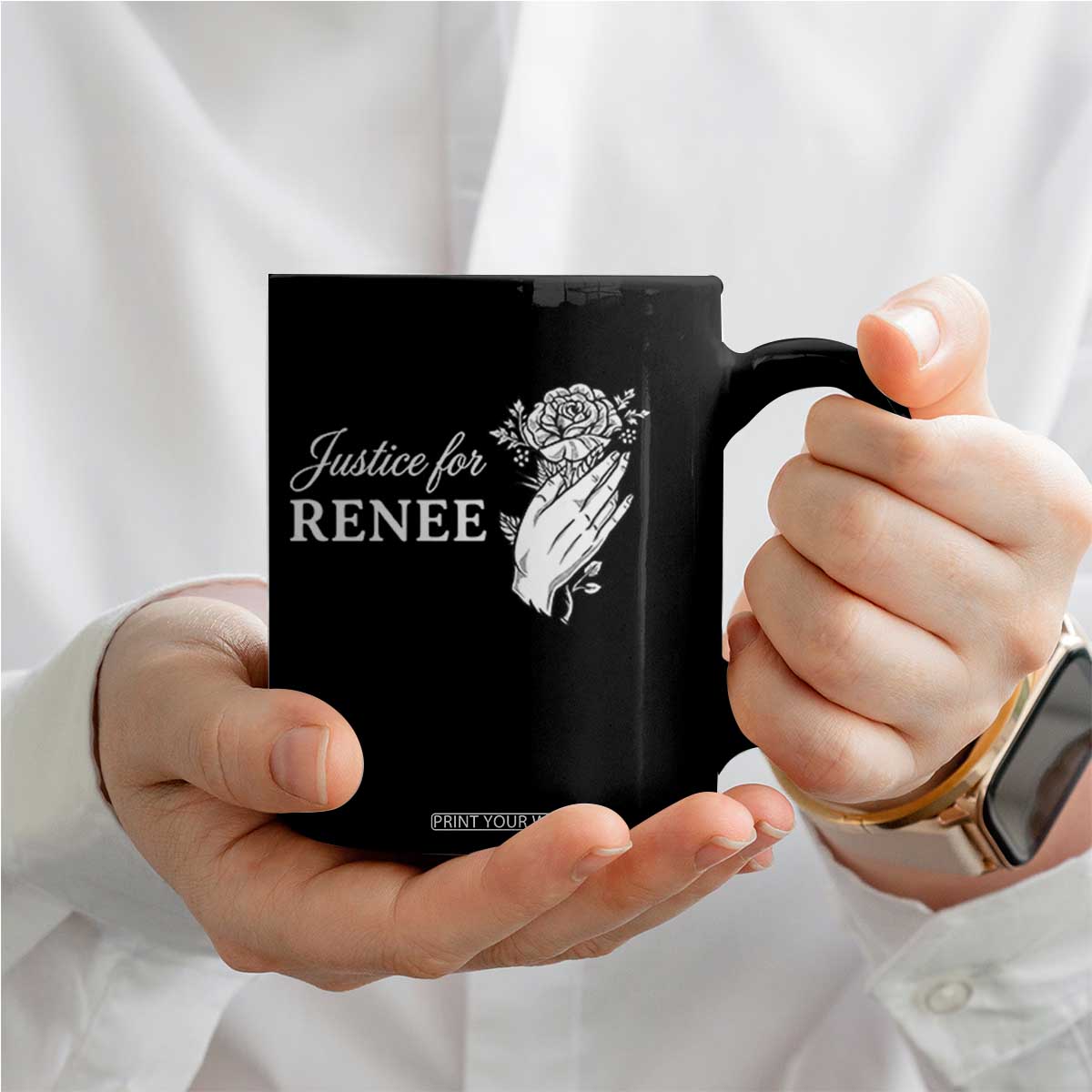 Justice for Renee Coffee Mug Floral Rose Memorial Minneapolis Jane 8 2026 Tribute TS02 Print Your Wear